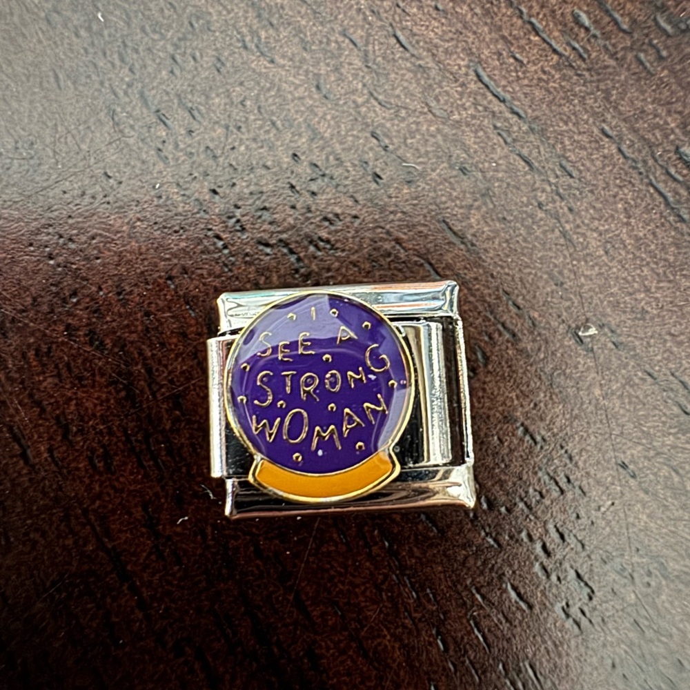 See a Strong Woman Italian Charm – 9mm Purple Empowerment Link